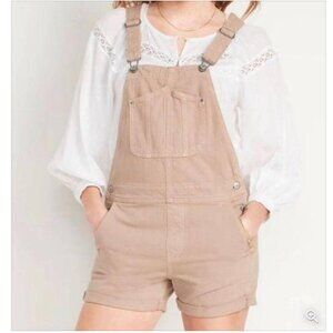 NWOT Slouchy Straight Jean Shortalls Color: Pink Pastelino